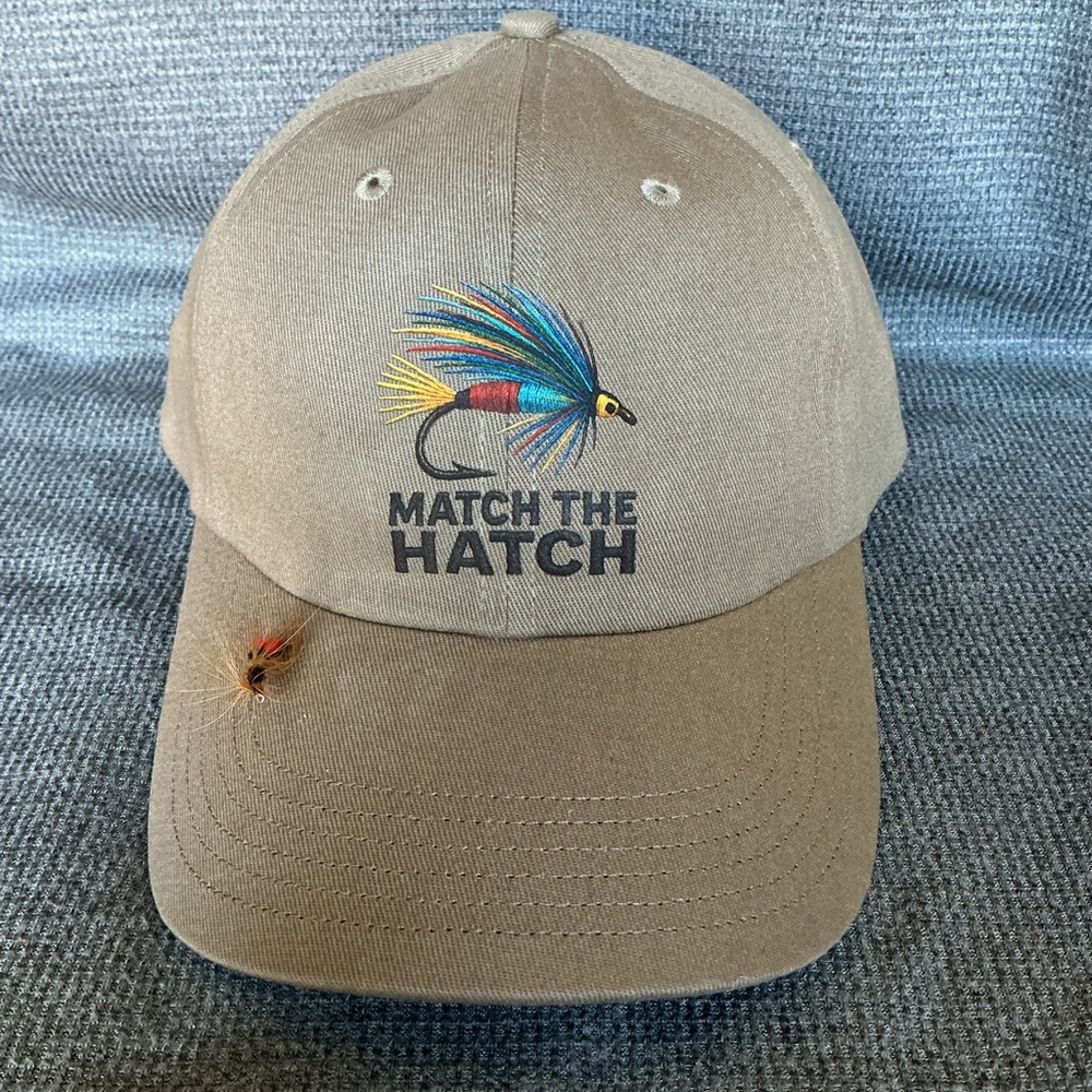 Fishing Hat - Richardson “Match the Hatch” Fly Fishing Dad Hat • Beige •Anglers